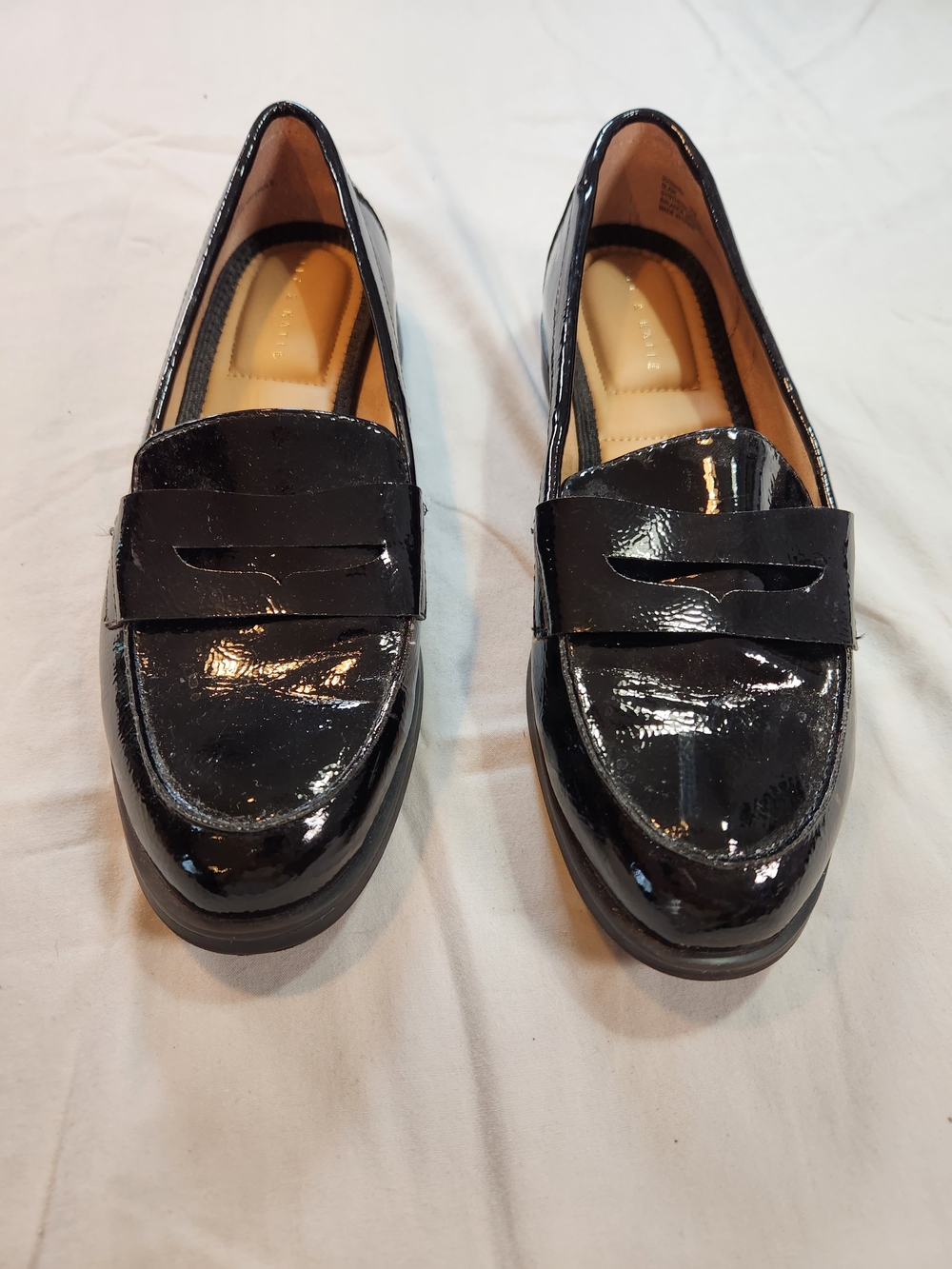 Kelly & Katie Black Patent Slip-On Loafer Flats Round Toe Women’s US 7